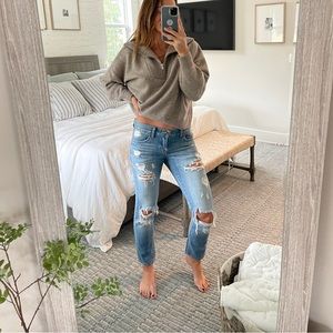 Lucky Brand Low-Rise Destroyed Jeans